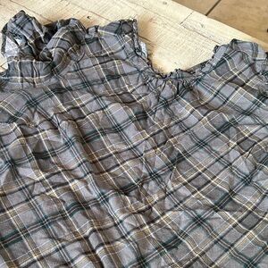 Torrid Gray and Green Plaid Top